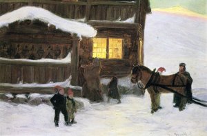Przybywają goście (kolor lito) autorstwa Gustav Wentzel