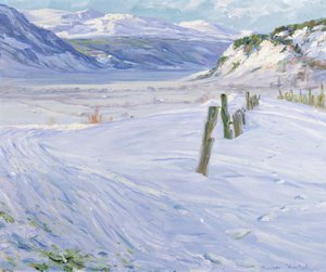 Pejzaż zimowy (olej na płótnie) autorstwa Gustav Wentzel
