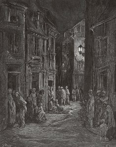 Slumsy Bluegate Fields w Londynie w XIX wieku. (wydrukować)