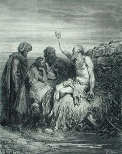 Hiob i jego przyjaciele, ryty J. Regnier, c.1868 (grafika) autorstwa Gustave (after) Dore