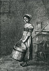 Cosette niosąca wiadro, ilustracja z 