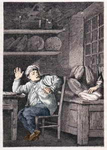 Le vol de Jean Valjean - w "Nędznikach" Victora Hugo, il. przez Briona, wyd. Hetzel i Lacroix autorstwa Gustave Brion