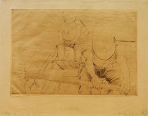 Kajakarze wiosłujący po Yerres autorstwa Gustave Caillebotte