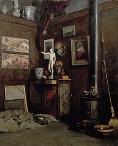 Wnętrze pracowni, ok. 1872-74 (olej na płótnie) autorstwa Gustave Caillebotte