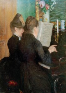 Lekcja gry na pianinie autorstwa Gustave Caillebotte