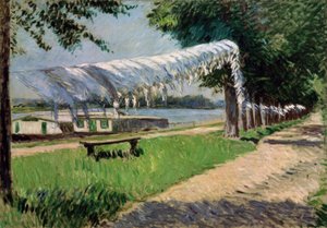 Suszenie prania nad brzegiem Sekwany, Petit Gennevilliers autorstwa Gustave Caillebotte