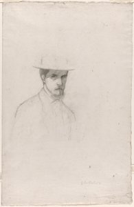 Autoportret z kapeluszem autorstwa Gustave Caillebotte