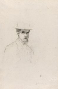 Autoportret z kapeluszem, ok. 1879 (grafit na papierze strukturalnym) autorstwa Gustave Caillebotte