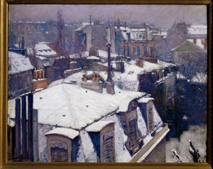 Śnieg na dachach (obraz na płótnie) autorstwa Gustave Caillebotte