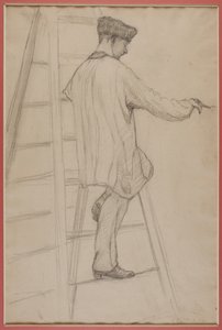 Studium dla malarzy domowych: Człowiek na drabinie autorstwa Gustave Caillebotte