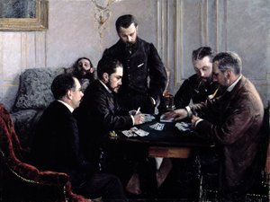 Gra Bezique, 1881 autorstwa Gustave Caillebotte