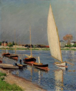 Żaglówki na Sekwanie w Argenteuil autorstwa Gustave Caillebotte