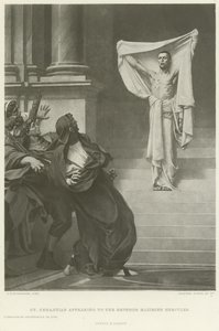 Św. Sebastian ukazujący się cesarzowi Maximienowi Herkulesowi (wklęsłodruk) autorstwa Gustave Clarence Rodolphe Boulanger