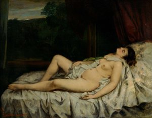 Śpiący nago autorstwa Gustave Courbet