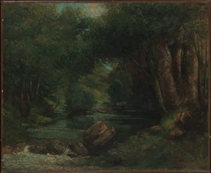 Strumień w lesie autorstwa Gustave Courbet