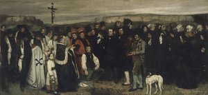 Pogrzeb w Ornans Obraz postaci ludzkich, historia pochówku w Ornans, 1849-1850 autorstwa Gustave Courbet