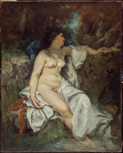 Kąpiący się nad potokiem autorstwa Gustave Courbet
