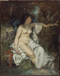 Kąpiący się śpiący nad potokiem, 1845 autorstwa Gustave Courbet