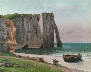 Felsen von Etretat (Klif Etretat). Um 1869 autorstwa Gustave Courbet
