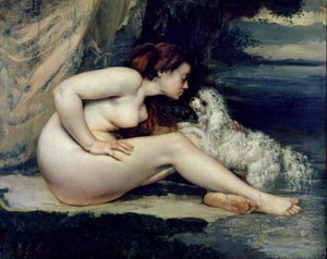 Akt kobiecy z psem (Portret Leotine Renaude) 1861-62 (olej na płótnie)