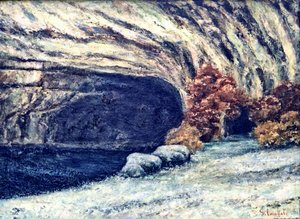 Ośnieżona jaskinia Loue autorstwa Gustave Courbet
