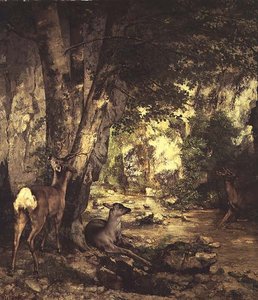 Remise des Chevreuils (detal) autorstwa Gustave Courbet