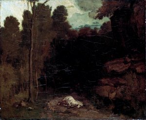 Krajobraz z martwym koniem, lata 50. XIX wieku. autorstwa Gustave Courbet