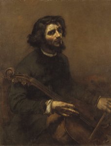 Wiolonczelista (autoportret) - Wiolonczelista (autoportret), autorstwa Courbeta, Gustave