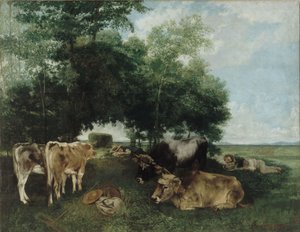 Drzemka w okresie sianokosów, Góry Doubs autorstwa Gustave Courbet