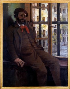 Autoportret, że Święty Pelagai (olej na Channus autorstwa Gustave Courbet