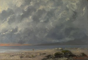 Scena na plaży. 1874 autorstwa Gustave Courbet