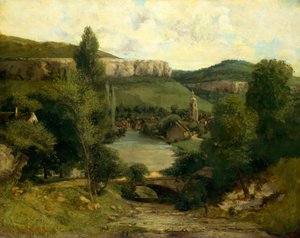 Widok Ornansa, prawdopodobnie połowa lat pięćdziesiątych XIX wieku. autorstwa Gustave Courbet