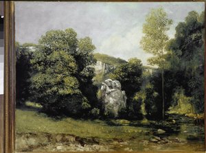 Widok na rzekę Breme (olej na płótnie) autorstwa Gustave Courbet
