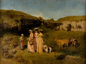 Młode dziewczęta z wioski autorstwa Gustave Courbet