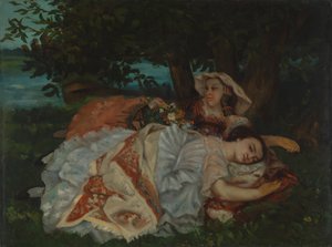 Panienki nad brzegiem Sekwany, przed 1857 r. autorstwa Gustave Courbet