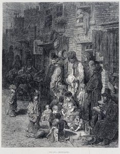 Ulica w Whitechapel - w „Londynie” Gustave Dore autorstwa Gustave Dore