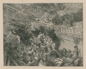 Zatłoczony powóz konny autorstwa Gustave Dore