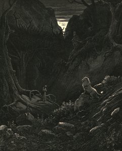 Wygląda na to, że lew pojawił się przeciwko mnie ok. 1890 r. autorstwa Gustave Dore