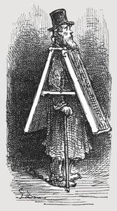 „Tablica reklamowa – człowiek”, 1872. autorstwa Gustave Dore
