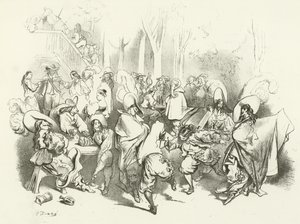 Po dekrecie Richelieu przeciwko pojedynkom (grawiura) autorstwa Gustave Dore