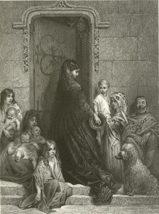 Dawanie jałmużny autorstwa Gustave Dore