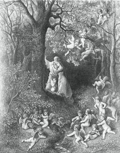 Angelica i Medoro, z filmu The Frenzy of Orlando autorstwa Gustave Dore