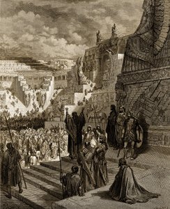 Artakserkses przyznający Żydom wolność. - Biblia autorstwa Gustave Dore