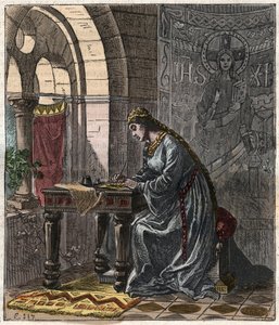 Bertrade z Montfort (1070-1117) Królowa Francji (żona Filipa I króla Francji) w Fontevrault - Grawerowanie Gustave