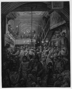 Billingsgate - Sprzedaż Ryb W Criee. Ilustracja do Londynu autorstwa Louisa Enault z ilustracjami Gustave