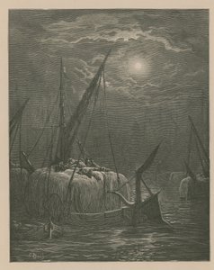 Łodzie na Tamizie autorstwa Gustave Dore