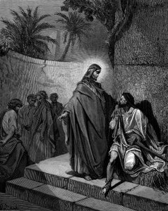 Chrystus uzdrawiający chorego na paraliż, 1866 autorstwa Gustave Dore
