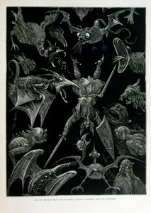 Croque-Mitaine; ilustracja z 1863 r., Gustave Dore (1832 – 1883); Francuski artysta, grafik, ilustrator. Croque-Mitaine (straszak) to złośliwa postać prezentowana dzieciom, aby je przestraszyć, a tym samym uczynić je mądrzejszymi. autorstwa Gustave Dore