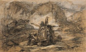 Trzy wiedźmy z Makbeta Szekspira autorstwa Gustave Dore