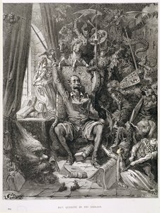 Don Kichot w swojej bibliotece, rytowany przez Heliodora Josepha Pisana (1822-90) ok. 1868 r. autorstwa Gustave Dore